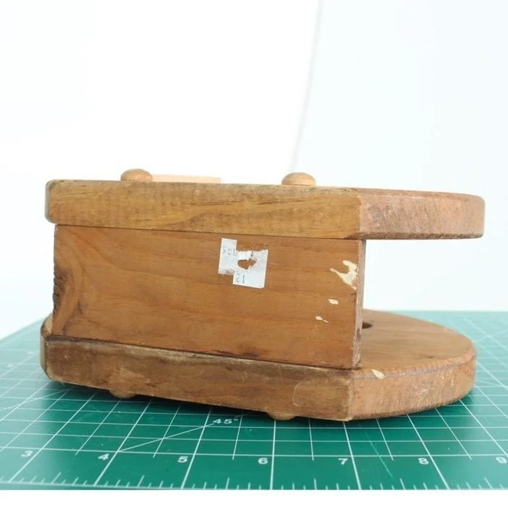 Vintage Wooden Goose Napkin Holder Heart‎ Country Farmhouse Decor Brown 7.5in